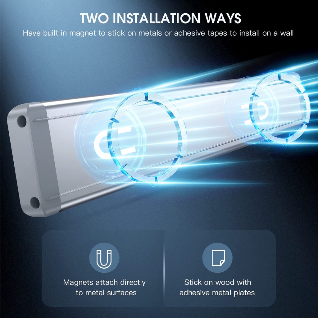 14.7inch Under Cabinet Lighting, 2 Pack Rechargeable Motion Sensor Light Indoor, 5 Levels Dimmable Magnetic Closet
