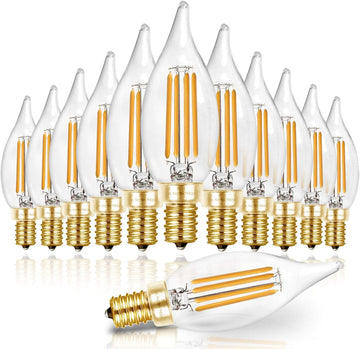 Candelabra Light Bulbs 2700K, 40W Eq Dimmable E12 LED Bulb, 12PCS