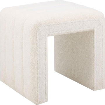 Vanity Stool Chair, Modern Teddy Velvet Ottoman Footrest, Sofa Bench Footstool Extra Seat, Home Decor for Makeup