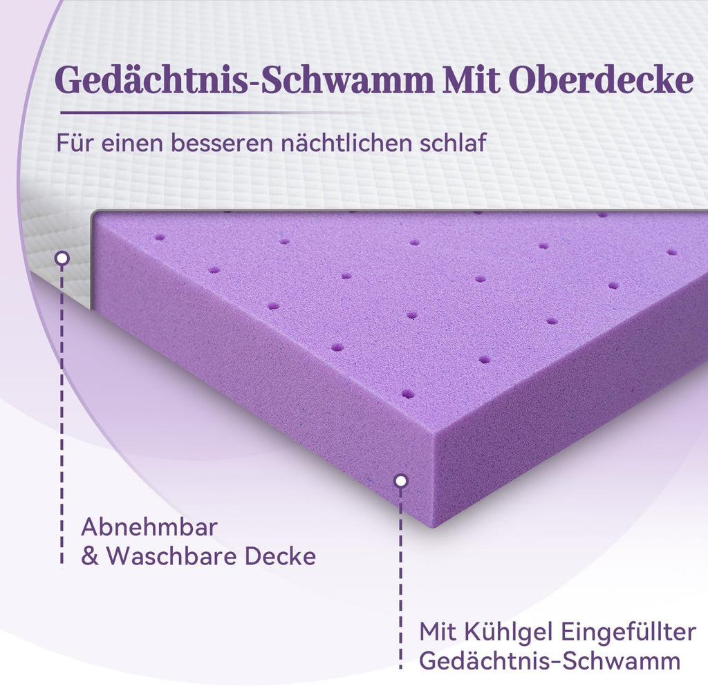 3 Inch Gel Memory Foam Mattress Topper Full Size, Ventilated High Density Pad for Back Pain, Bed Topper with
