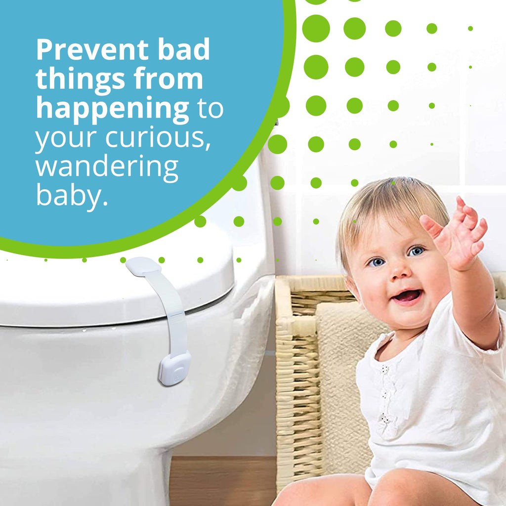 Adjustable & Reusable Child Safety Cabinet Locks & Latches, Baby Proofing Door Window, Cabinet, Toilet, &