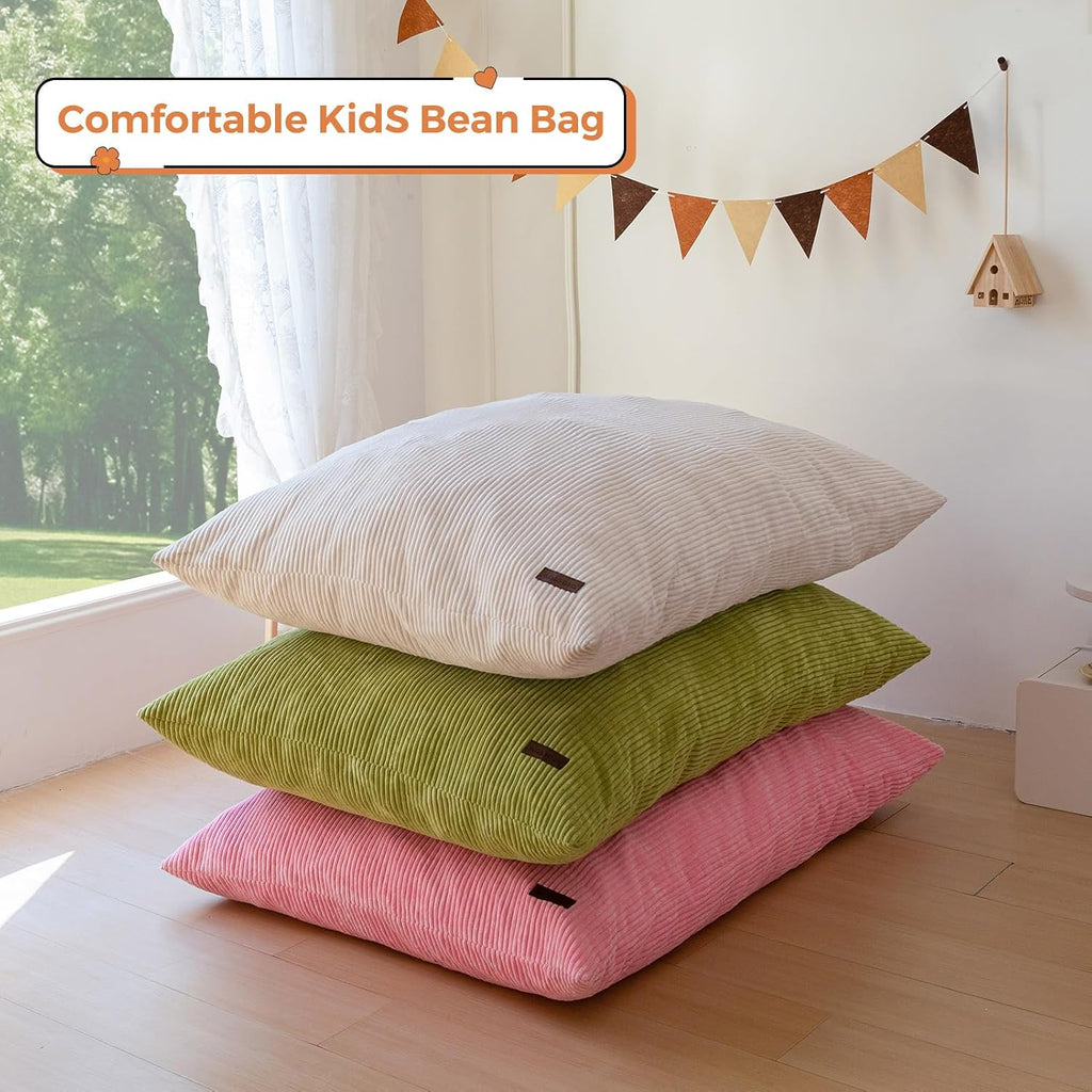 3 in 1 Kids Bean Bag Chair, Comfy Floor Sofa with Removed Cover