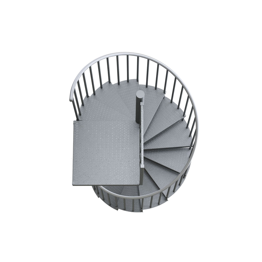 Reroute Industrial Galvanized Exterior 60in Diameter, Fits Height 110.5in - 123.5in, 2 36in Tall Platform Rails