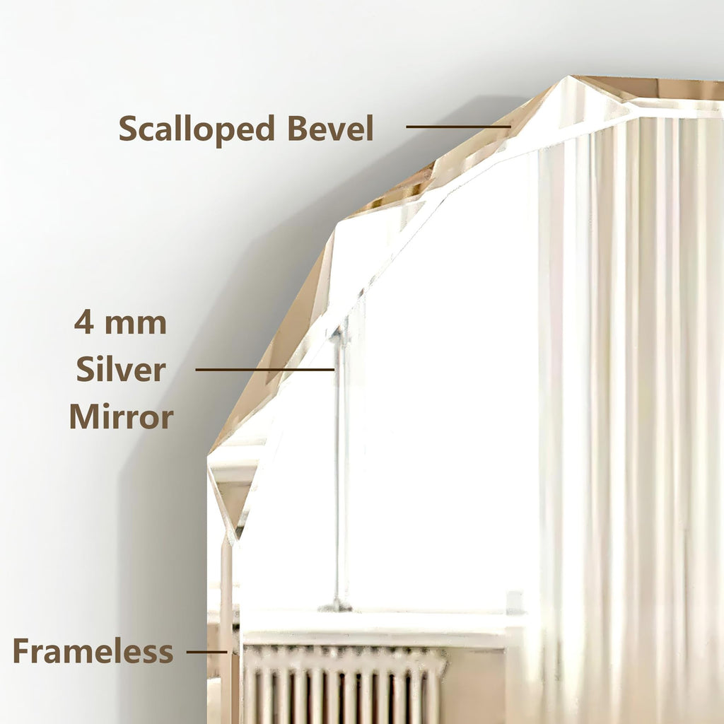 24x30 Inch Bathroom Mirrors for Over Sink, Round Frameless Mirrors for Wall