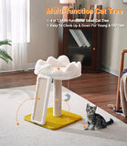 Cat Tree, Cloud Cat Tower with Soft Bed, Cat Scratching Post & Pad with Larger Perch for Window Viewing