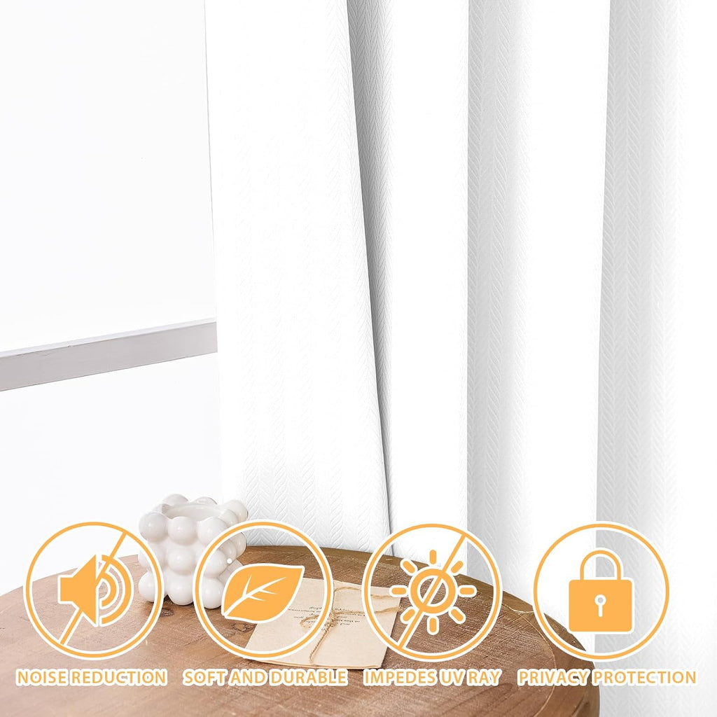 Waterproof Blackout Curtains,Blackout Curtains 84 inch Long for Living Room Grommet Drapes Insulated Thermal Light