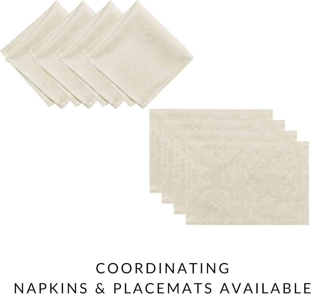 Home Fashions Caiden Elegance Damask Waterproof, Stain & Wrinkle Resistant Fabric Tablecloth, 60" x 