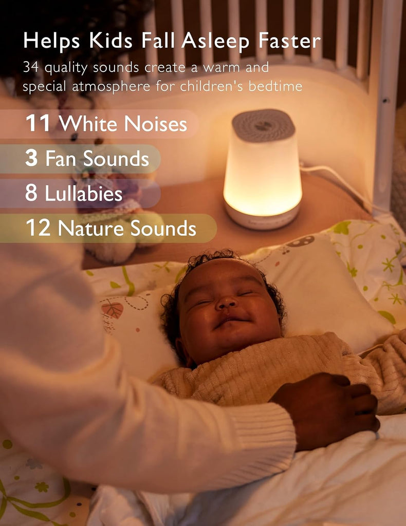 Smart Baby Sound Machine with Night Light, White Noise Machine