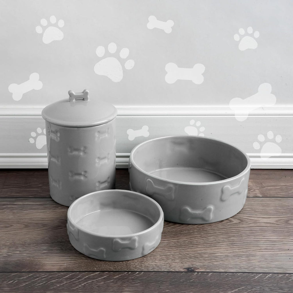Ceramic Pet Treat Jar with Airtight Lid for Dogs, Cats, Puppies and More, Chic Kitchen Countertop Container