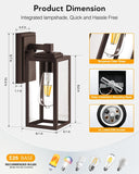 Outdoor Wall Lights Wall Mount, Brown Porch Lights Lantern, Oil Rubbed Bronze Weather Resistant Outdoor Sconce Lights for House, Patio, Doorway, ORB A123-B0CDGPL5CY