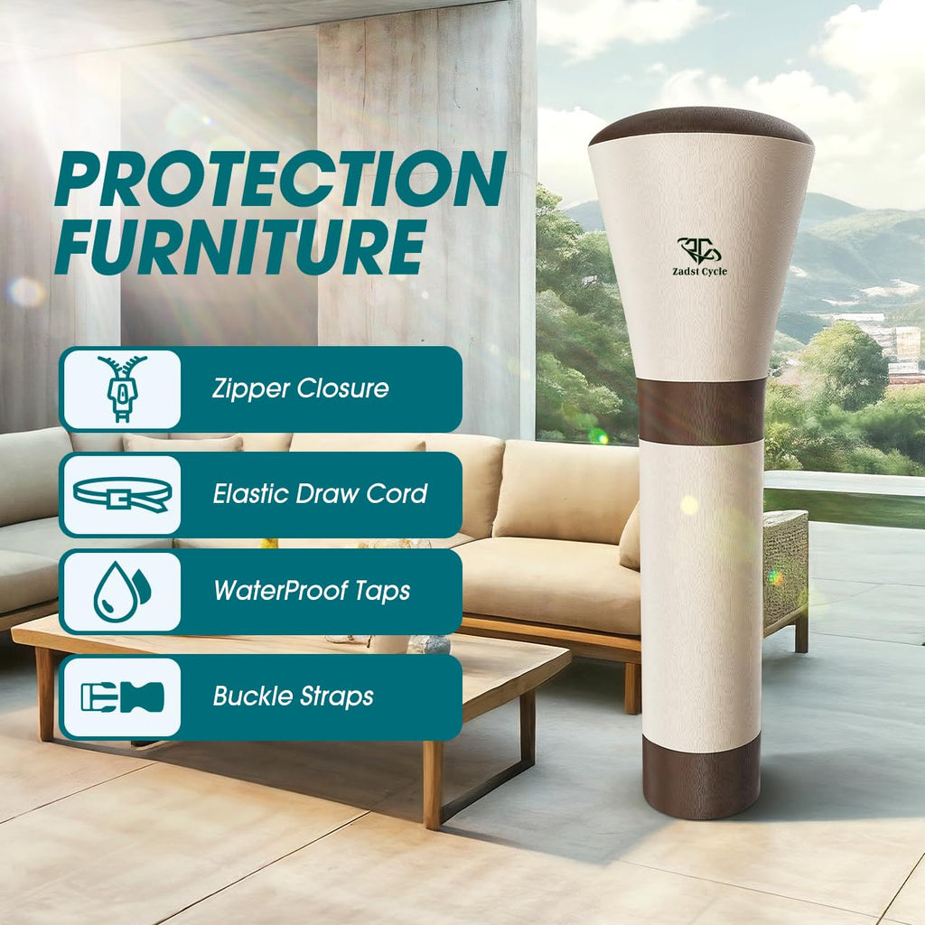 Patio Heater Cover - 95 Inch, Waterproof, Heavy Duty, Anti-UV, Tear Resistant, 600D Propane Heater Cover, 95"H x 34"D