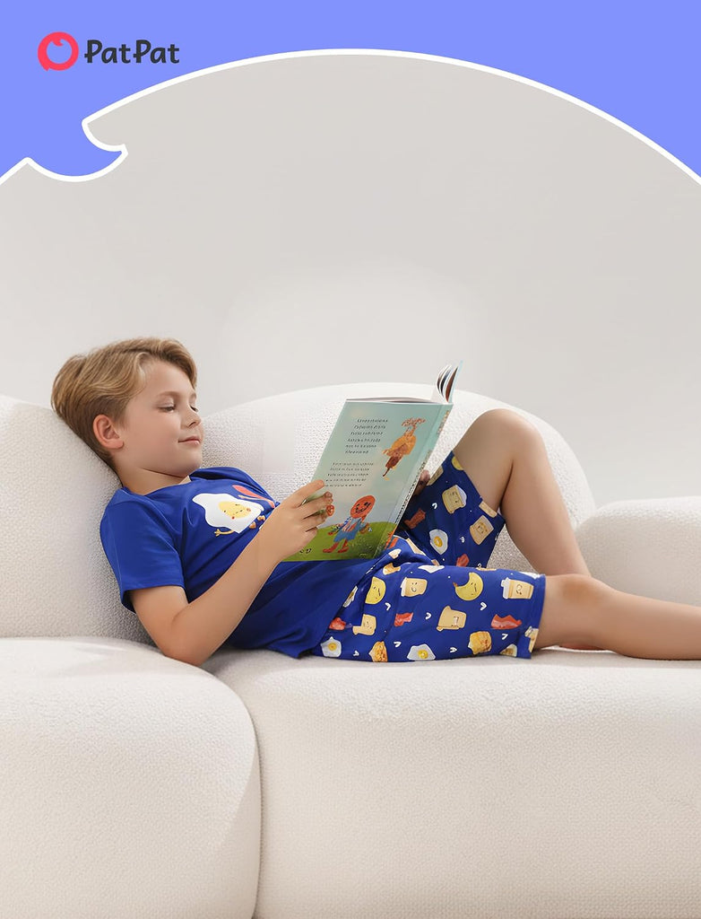 Boys Pajamas 2 Piece PJs Set T-shirts with Shorts