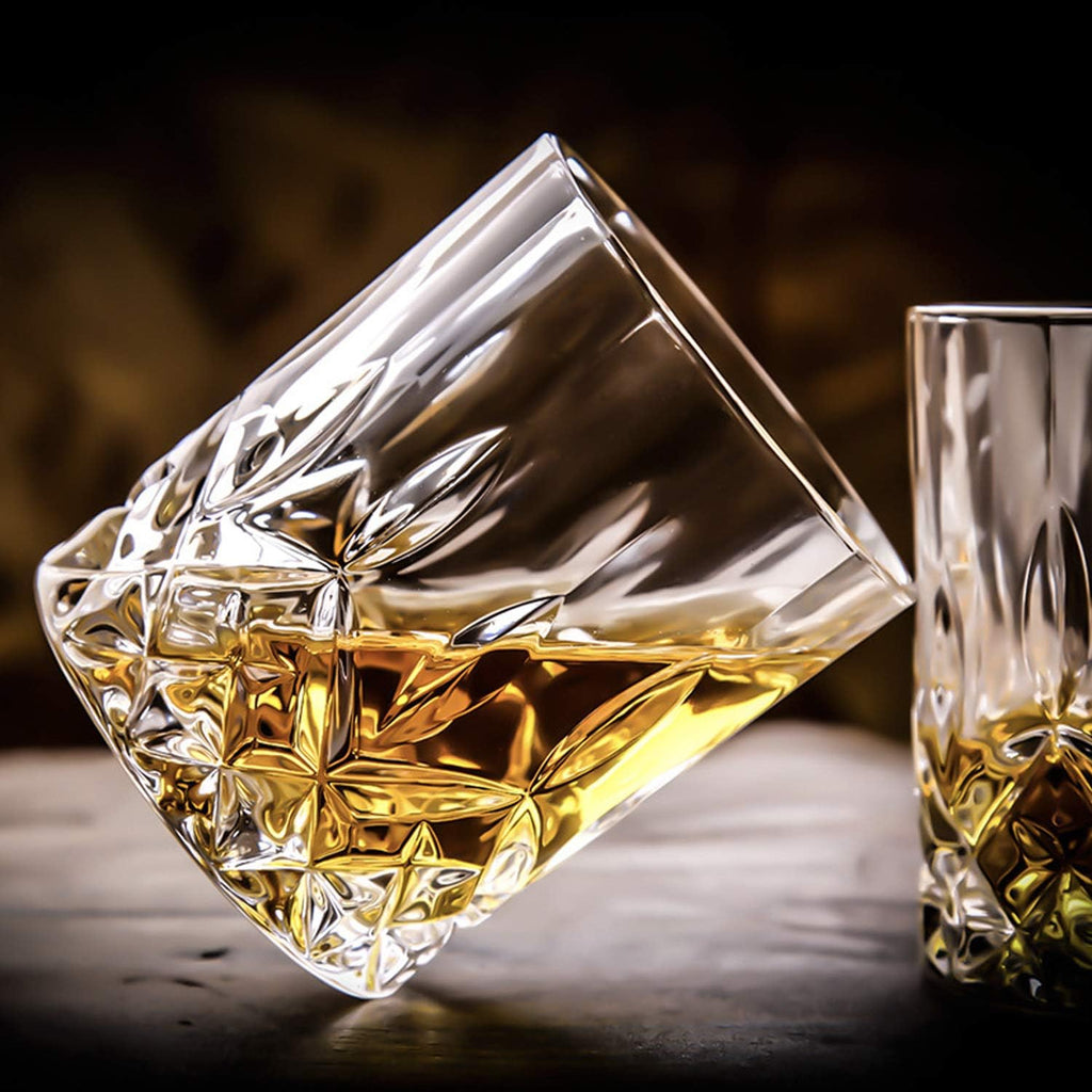 Premium 10, 11 OZ Scotch Glasses - Old Fashioned Whiskey Glasses/Style Glassware for Bourbon/Rum/Bar Tumbler Set of 6