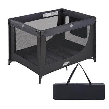 Play Yard Portable Baby Crib Foldable Playard Leightweight Travel Playpen for Tooddlers and Infant Black