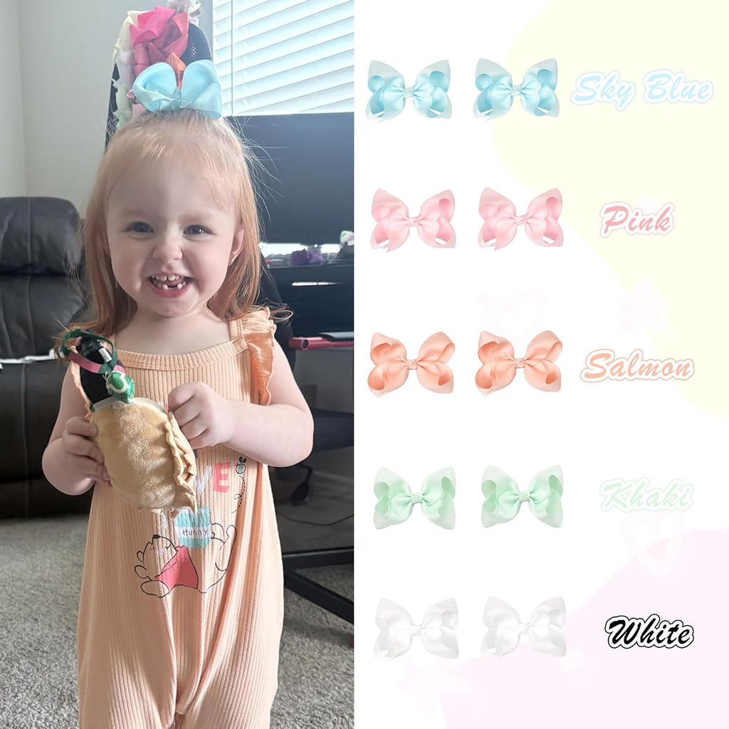 40PCS 4.5 Inch Hair Bows for Girls Toddler Hair Accessories in Pairs