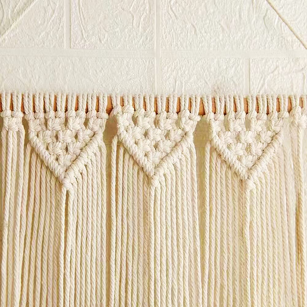 Macrame Wall Hanging Shelf - Boho Indoor Hanging Shelves for Wall - Decorative Bohemian Floating Plants Room Storage