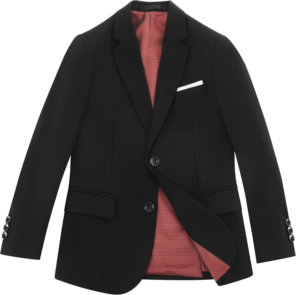 Boys Formal Suit Set, 3 Styling Looks, Adjustable Waist & Suspenders