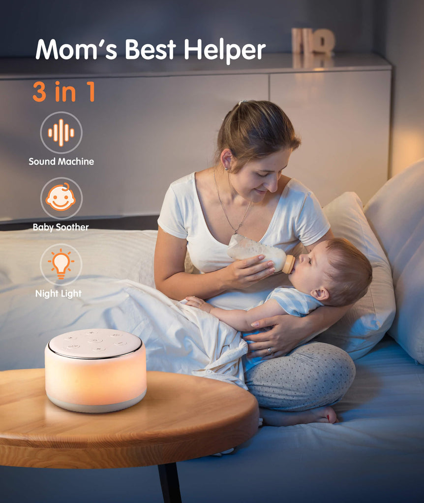 Rechargeable White Noise Sound Machine Baby with Night Light
