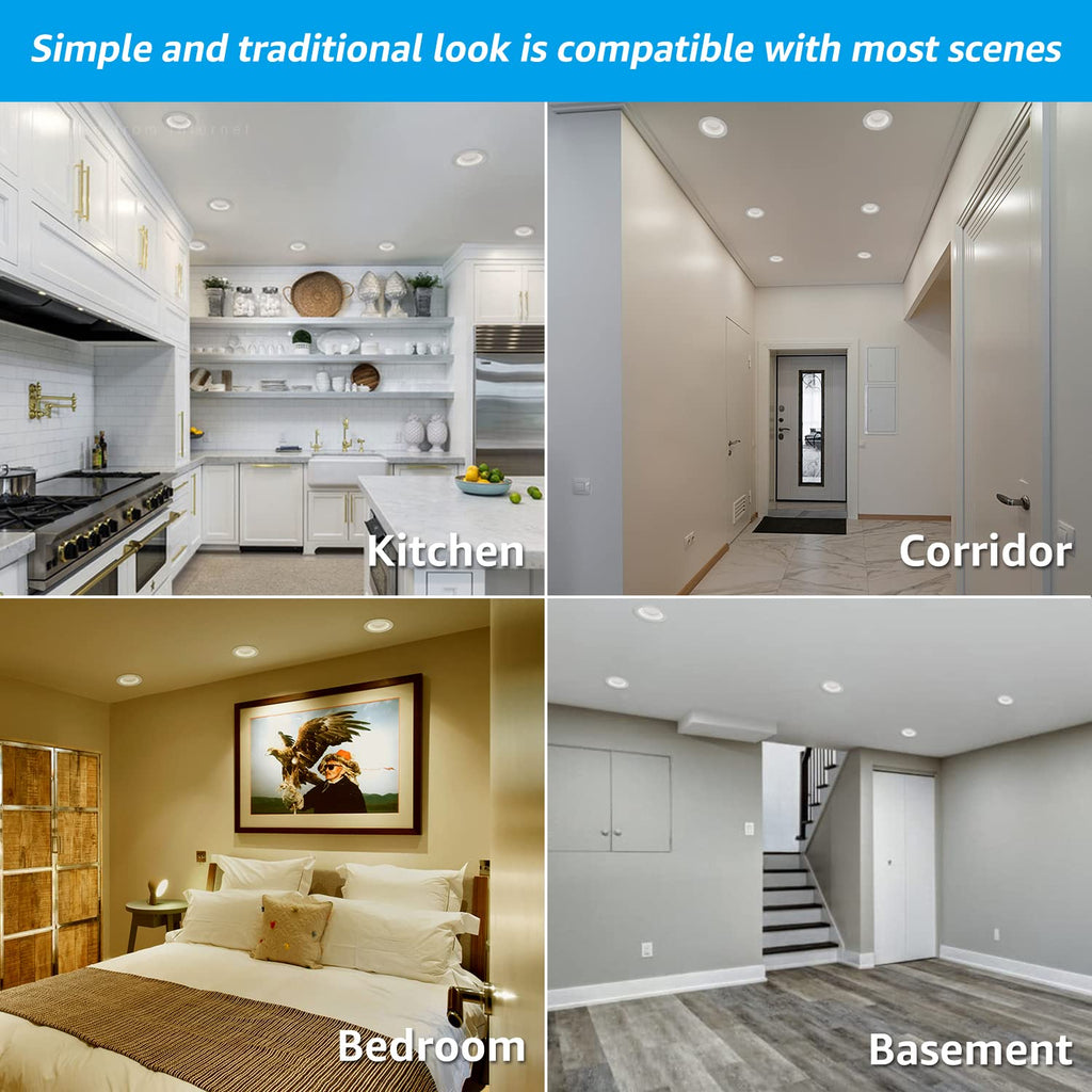 5CCT 6 Inch LED Recessed Light Canless, White