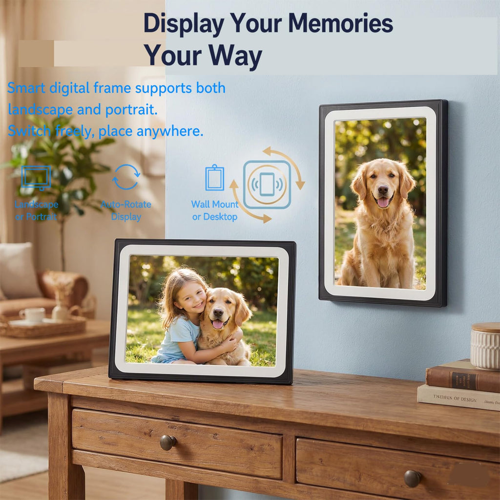 10.1 Inch WiFi Digital Picture Frame, Smart Electronic Clound Digital Photo Frame with 1280 * 800 HD Touch Screen