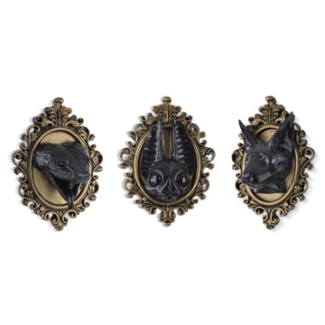3 Pack Gothic Wall Decor Dark Academia Decor Vintage Animal Head Wall Decor Aesthetic for Christmas Halloween Home