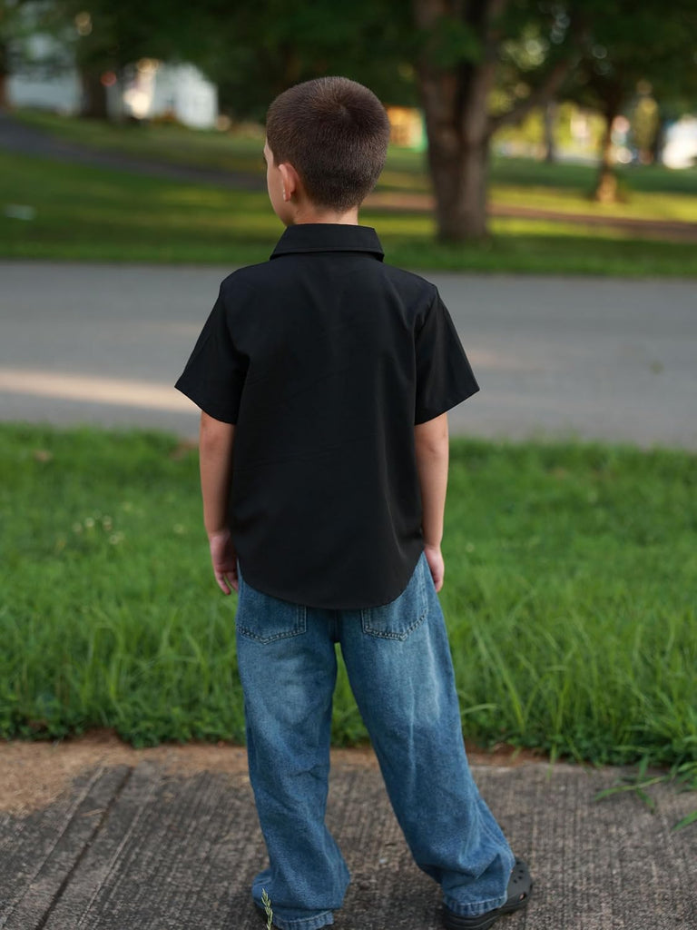 Boys Dress Shirt Short Sleeve Button Down Shirts