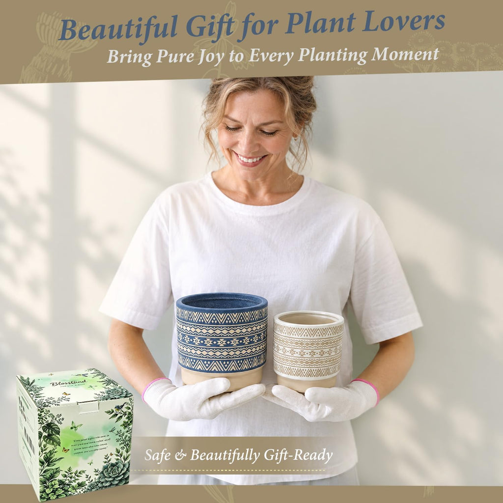 Small Ceramic Pots for Plant Boho Decorative Indoor Planter 5" 6"
