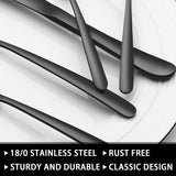 49-Piece Black Silverware Set with Organizer, Heavy Duty Stainless Steel Flatware for 8