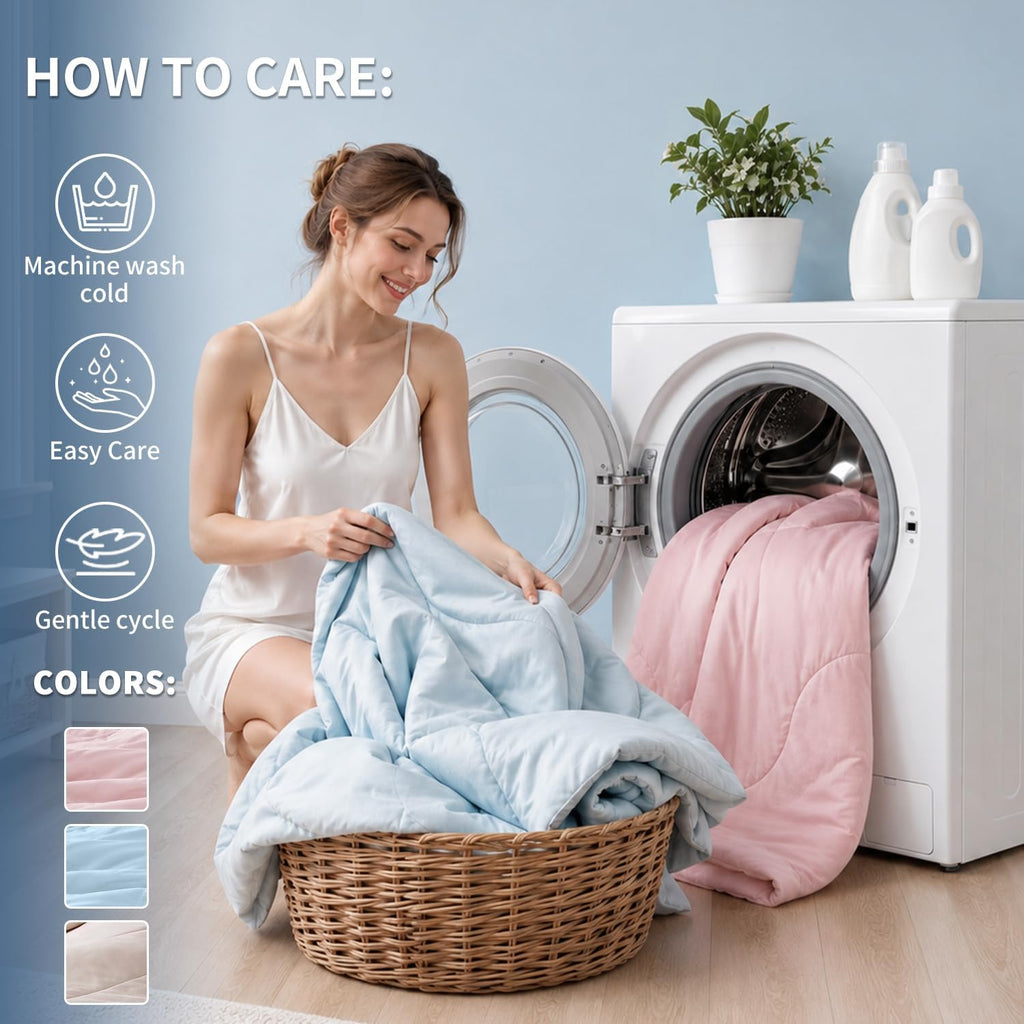 Cooling Comforter Queen Size for Hot Sleepers, Lightweight Summer Bedding | Dual-Sided Cooling Blanket with Soft