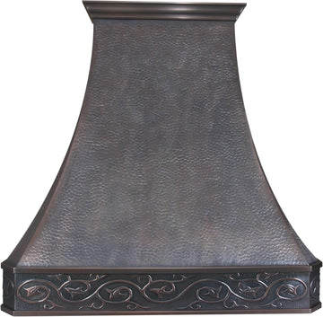 42 Inch Copper Island Mount Range Hood 610 CFM LED Lights Dishwasher-Safe Baffle Filters