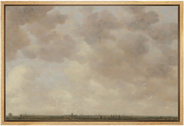 Framed Canvas Print Wall Pastel Gray Cloud Country Skyline Nature Wilderness Illustrations Realism Decorative Scenic