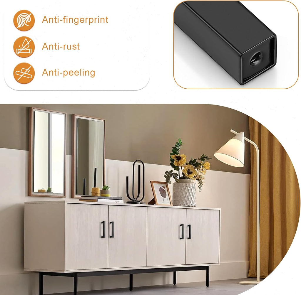 5 Pack 4 Inch (102mm) Hole Center Cabinet Handles Stainless Steel Kitchen Drawer Pulls Square Bar Cabinet Hardware