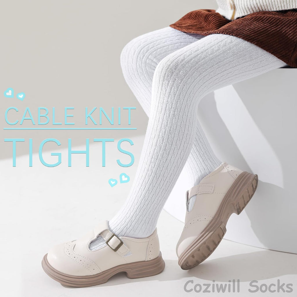Tights Seamless Toddler Stockings Cable Knit School Leggings