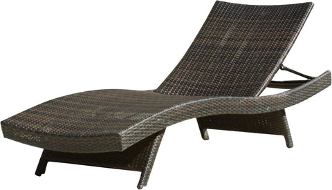 Salem Outdoor Wicker Adjustable Chaise Lounge, Multibrown