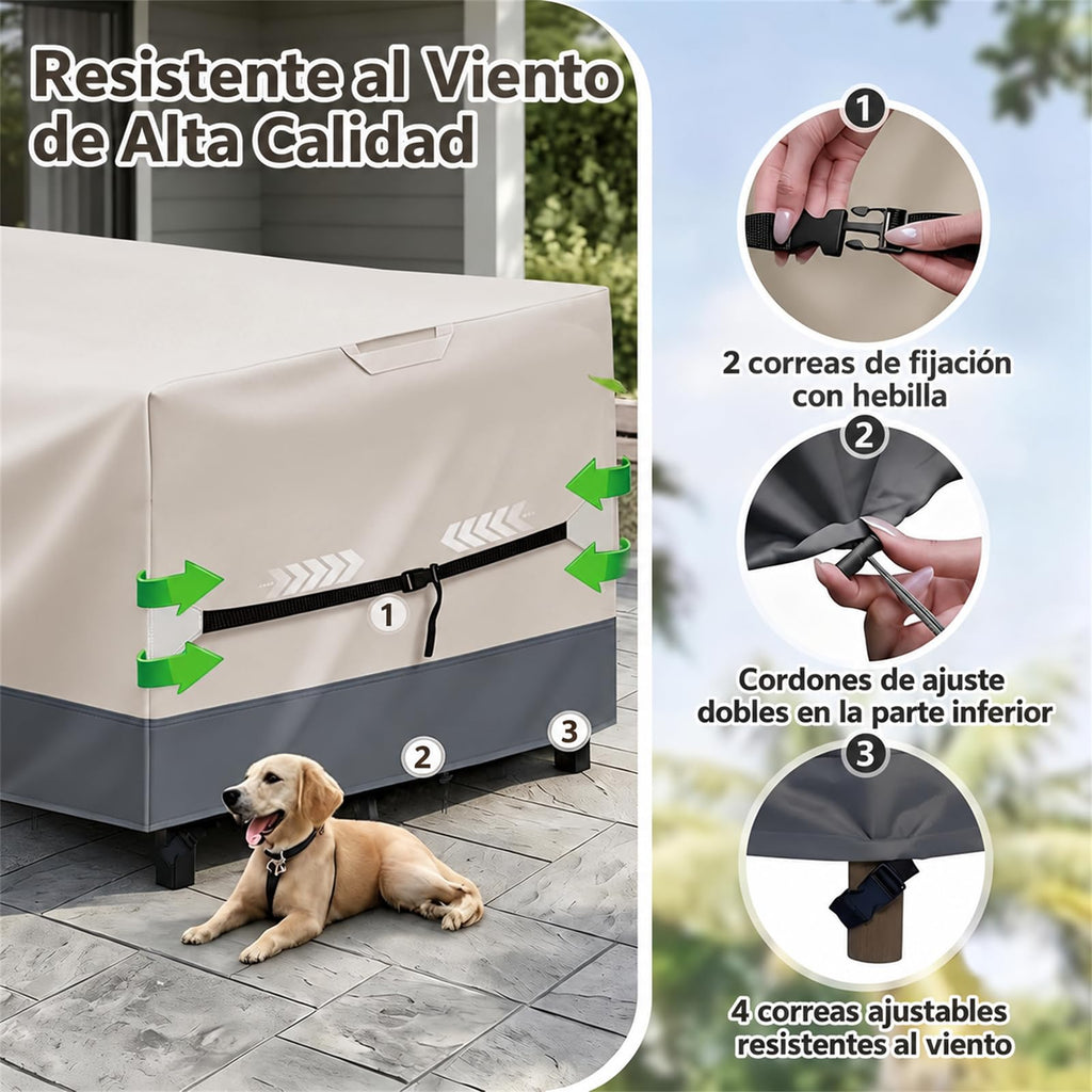 Outdoor Patio Furniture Cover, Heavy Duty Waterproof Table Cover, Windproof UV Resistant All Season Protection for