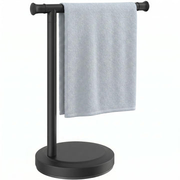 Hand Towel Holder Stand Bathroom Towel Bar Rack Countertop Black