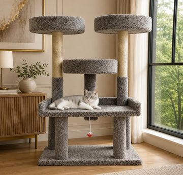 46′′ XXL Heavy Duty Cat Tree - Extra-Large, Sturdy Indoor Cat Tower with Multiple Perches, Sisal Scratch Posts &