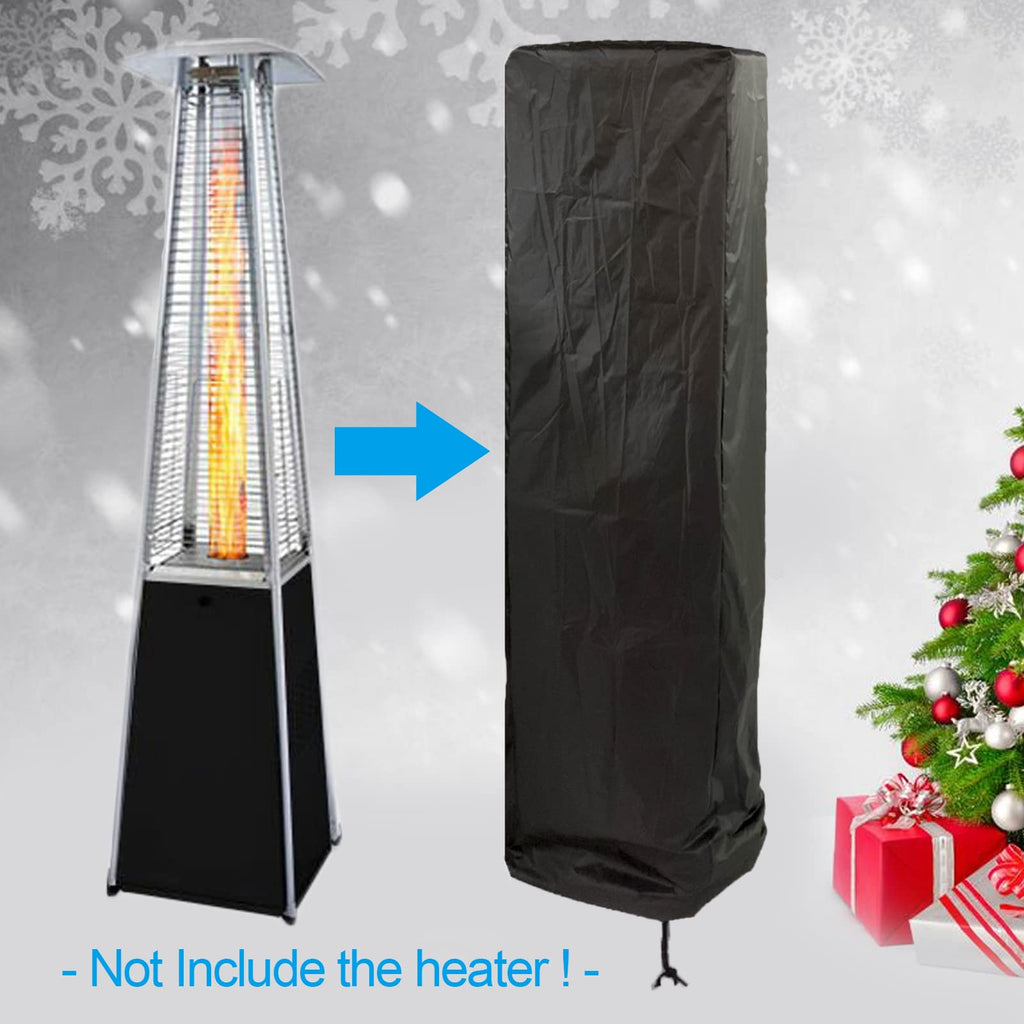Outdoor Glass Tube Heater Cover - Waterproof Square Standing Patio Heater Protector for Summer Triangle and Pyramid