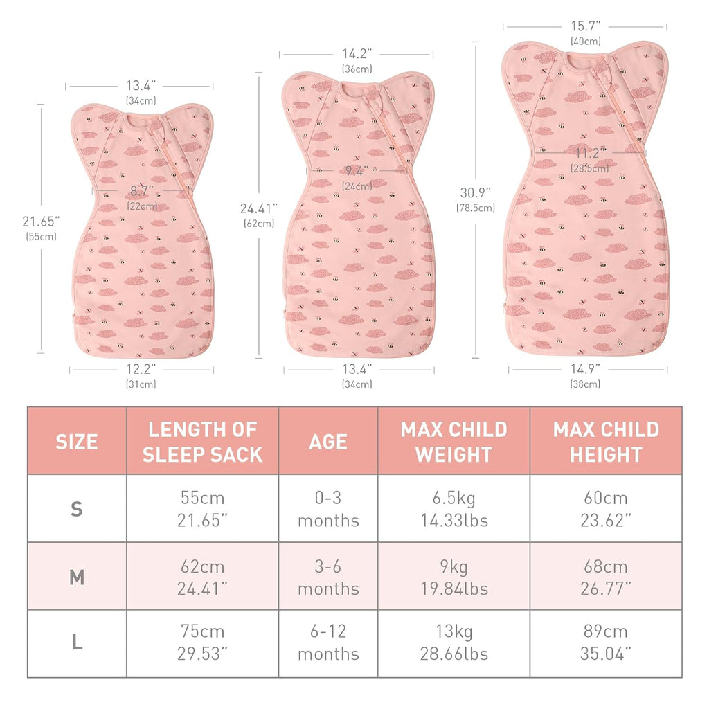 Organic Cotton Baby Sleep Sacks Swaddles Girls 2 Packs