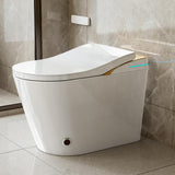 Smart Toilet,One Piece Bidet Toilet for Bathrooms,Modern Elongated Toilet with Warm Water,Dual Auto Flush,Foot Sensor