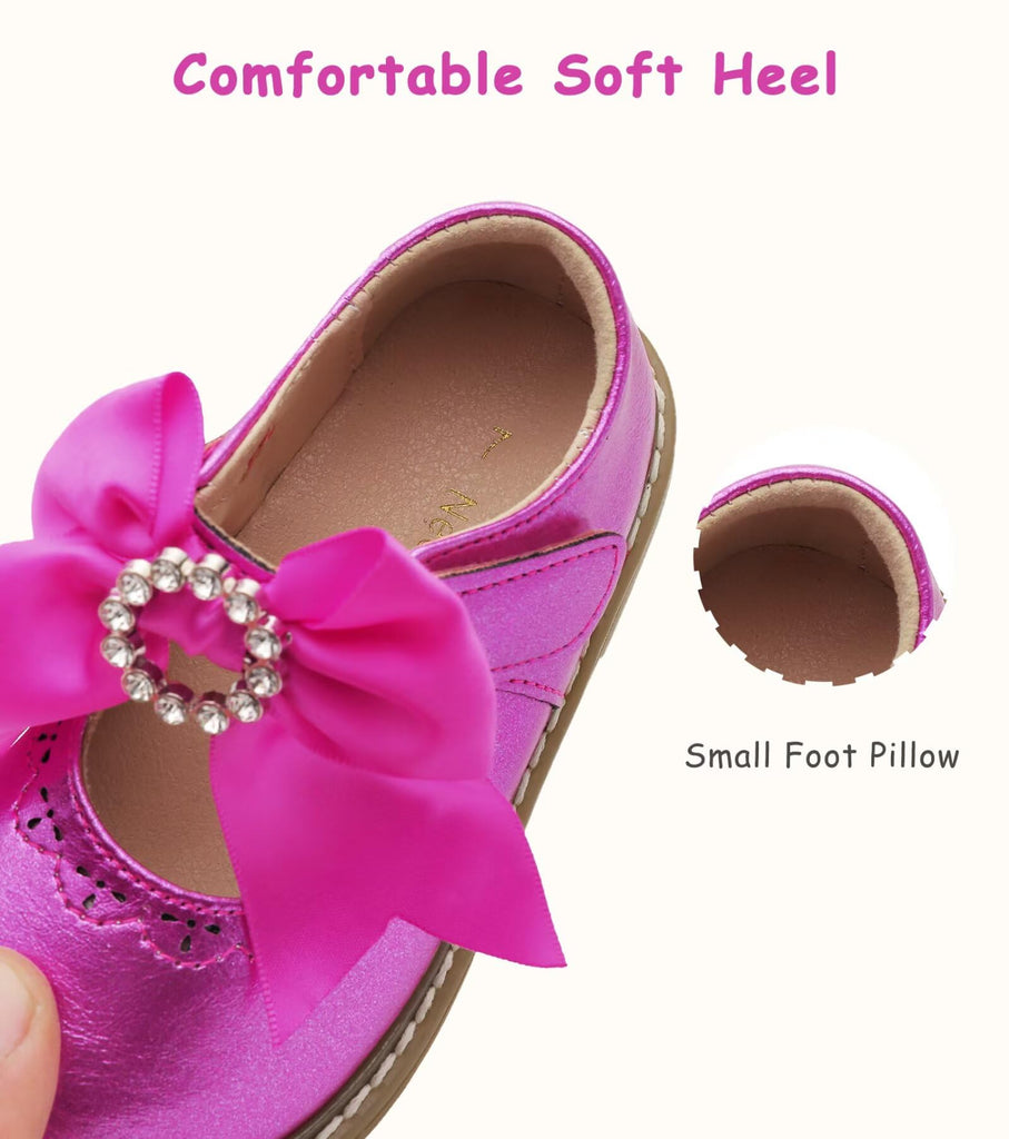 Toddler Girl Mary Jane Flat Dress Shoes with Bow