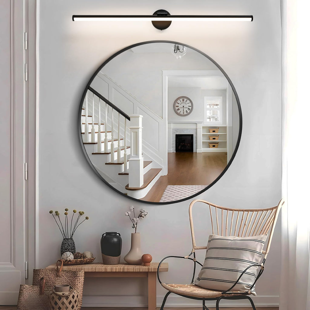 Black Vanity Light 39 Inch Modern Bathroom Light Fixture Over Mirror 24W Dimmable 5CCT LED Vanity Light Restroom