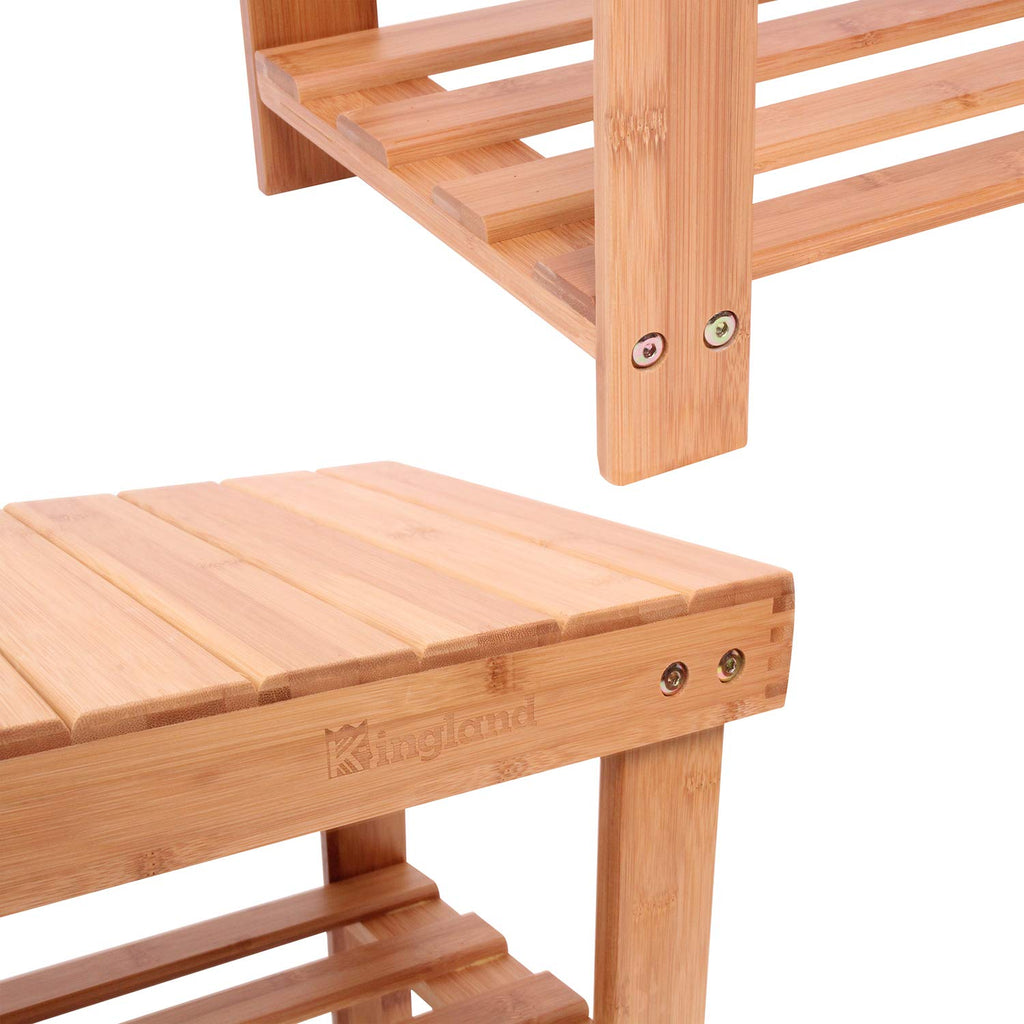 Natural Bamboo Shoe Rack Bench Shoe Organizer Entryway Seat Storage Shelf Hallway Furniture