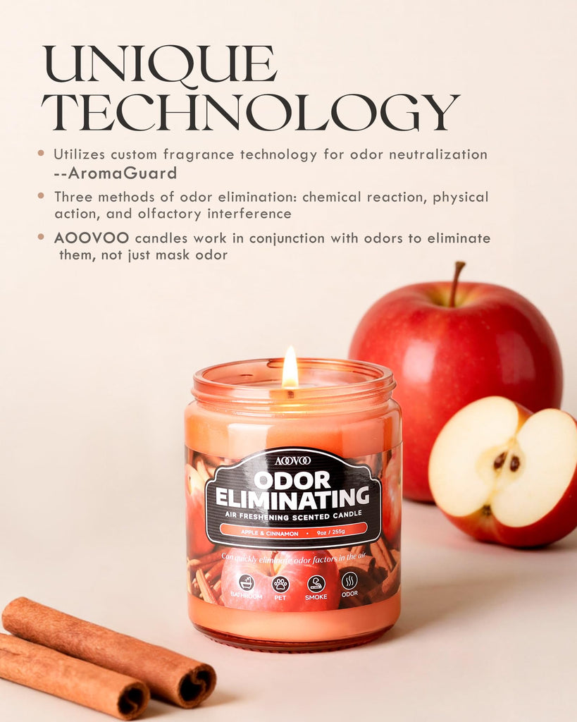 Apple Cinnamon Odor Eliminating Candle - 9 oz Fall Candles