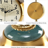 Victorian Vintage 6-Inch Mantel Clock, Antique Anniversary Clock with Ceramic and Metal Body