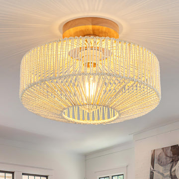 Rattan Light Fixtures Ceiling Flush Mount Boho Chandelier Bedroom Chandelier Ceiling Light Hallway Entryway Kitchen