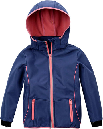 Girls Hooded Fleece Lined Waterproof Windproof Jacket
