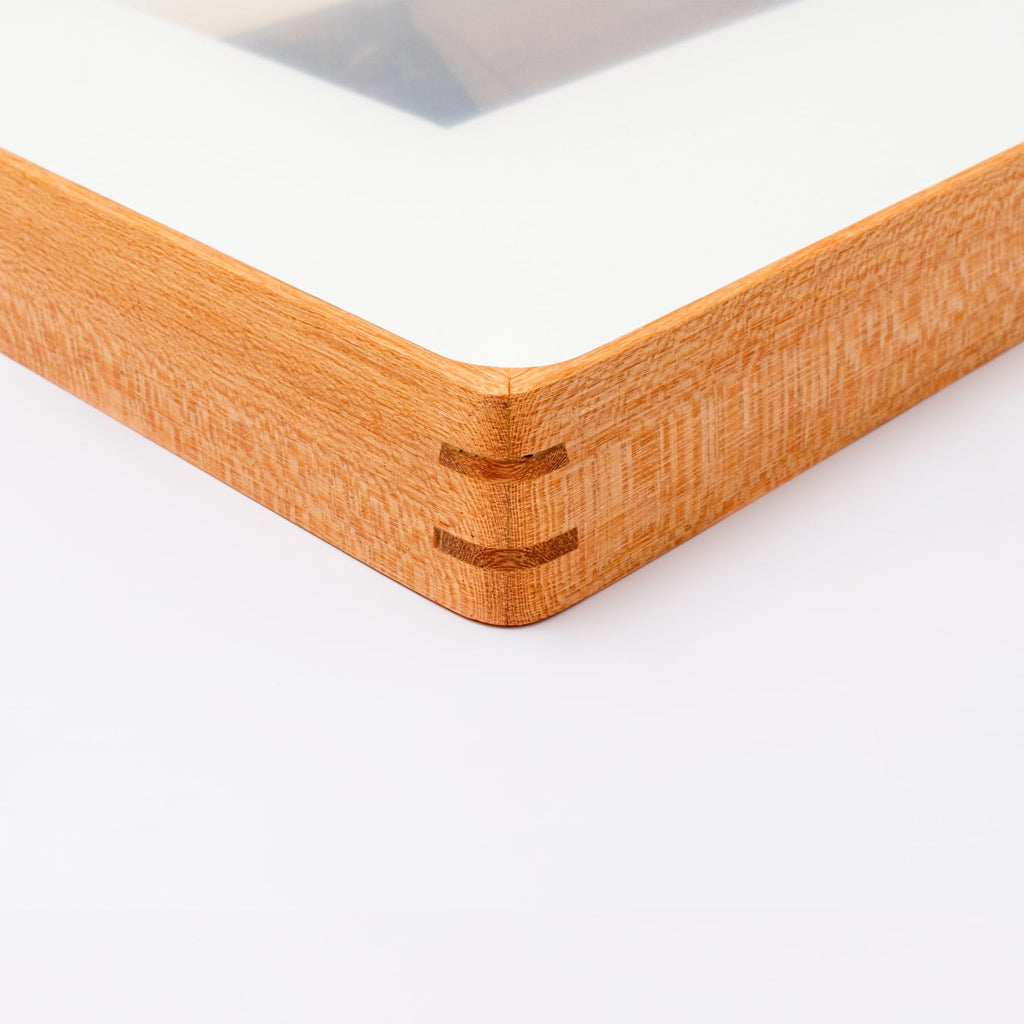 16x20 Solid Teak Picture Frame, Matted for 12x16 Photos