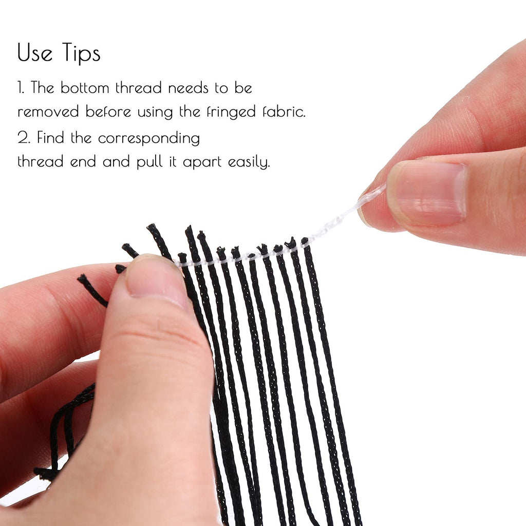 Sewing Fringe Trim for DIY Craft, Off White, 6 Inches Wide - 10 Yards