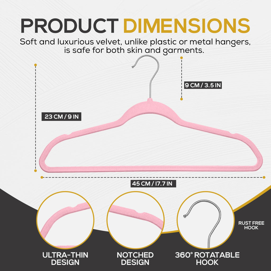 Premium Velvet Hangers 50 Pack Ultra Thin Non Slip Adult Felt Space Saving Suit Hanger for Closet Heavy Duty Coat
